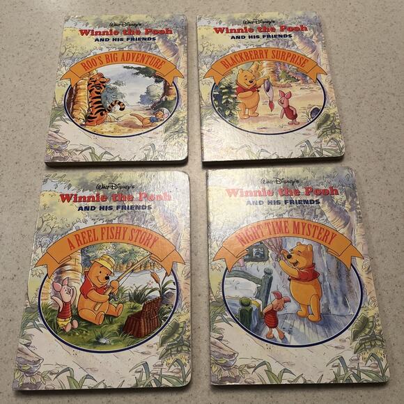 Walt Disney's Winnie the Pooh and His Friends 4 Board Book Set Tigger Piglet Roo - Picture 3 of 9